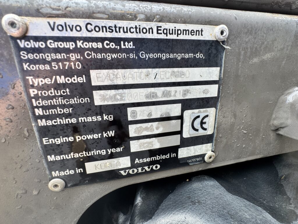 2023 VOLVO ECR88D Pro Excavator - Only 2120hrs - 1 Owner