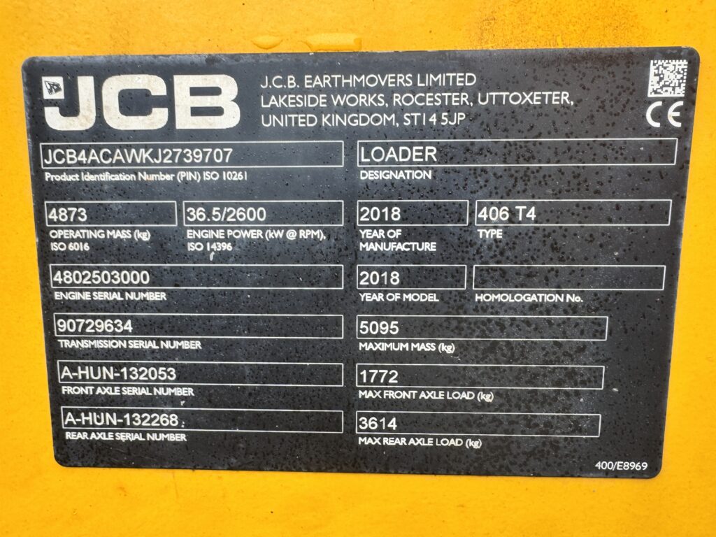 2018 JCB 406 T4 Toolmaster Loader/Shovel - Only 1792hrs